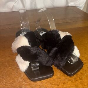 VHNY Women’s Slipper/Slide Furry Sandals Size 38  Or 7.5-8 US